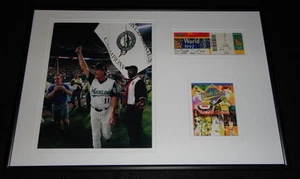 Jim Leyland Framed 1997 World Series RP Ticket Program & Photo Display Marlins - Picture 1 of 1