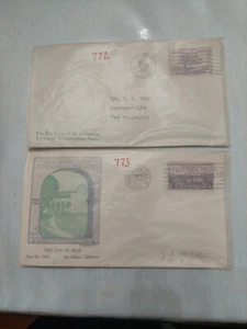 SC #772,3,5,6  1935-36 STATES ANNIVERSARIES FIRST DAY COVERS  CACHED - Picture 1 of 6