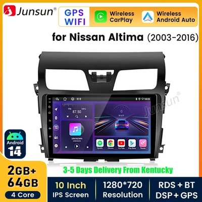 Android 14 2+64GB Carplay Car Stereo Radio BT GPS Navi For Nissan Altima 2013-18 - Image 1 of 4