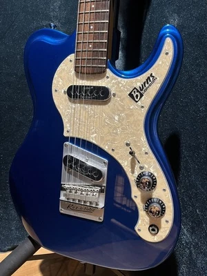 Burns Custom Elite Series Sonic Reissue Used Basswood Body Blue w/Soft Case - Image 1 of 4