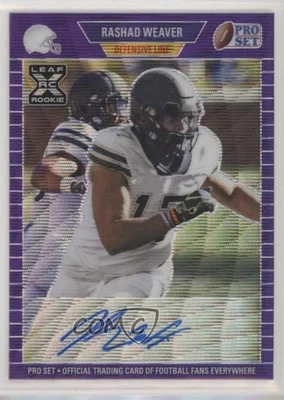 2021 Leaf Pro Set Metal 1989 Purple Wave /35 Rashad Weaver Rookie Auto RC - Image 1 of 2