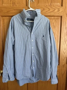 Ralph Lauren Herren blau gestreift Baumwolle klassische Passform 2XB Hemd Preppy Old Money - Bild 1 von 6