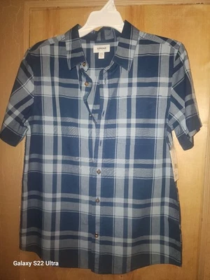 Camisa Sonoma azul a cuadros manga corta con botones Foto 1 de 4