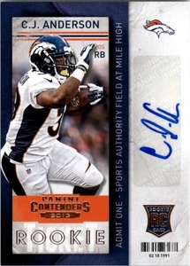 Panini Contenders #116A C.J. 2013 Anderson AU RC/(bola en mano izquierda) automático - Imagen 1 de 2