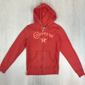 Converse Womens Red Full Zip Hoodie Size Small - Picture 1 of 9