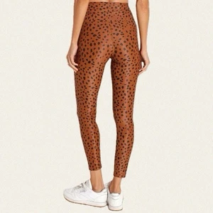Beach Riot Ayla Legging M braun schwarz Punkte Leopardenmuster High Waist Stretch USA - Bild 1 von 7