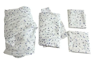Pottery Barn Kids Teen Clustered Stars Organic Cotton Sheet Set Queen EUC - Picture 1 of 8
