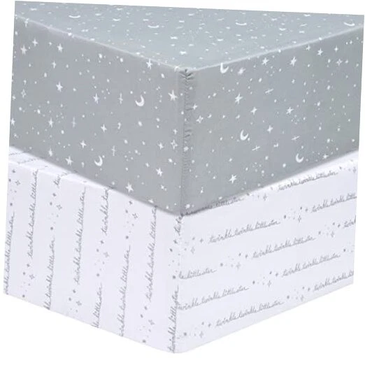  Paquete de 2 Sábanas Ajustables de Microfibra para Cuna, Se Adapta a Colchón Cuna Estándar Celestial Foto 1 de 4