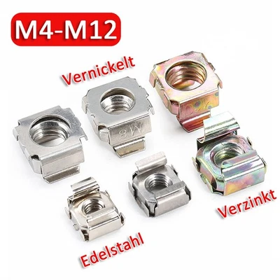 Käfigmuttern Edelstahl V2A Art 9039 M4 M5 M6 M8 M10 M12 VA Käfigmutter Vierkant - Bild 1 von 4