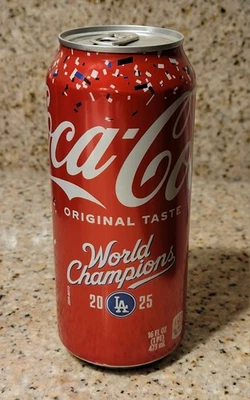 LA Los Angeles Dodgers 2025 World Series чемпионы Coca-Cola Coke 16 унций банка полный - Изображение 1 из 4