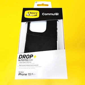 🔥 FUNDA OTTERBOX SERIE COMMUTER DROP+ CUBIERTA PUERTO DOBLE CAPA NEGRA IPHONE 15 PRO - Imagen 1 de 9