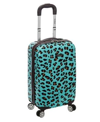 Safari Hardside Spinner Wheel Luggage, Blue Leopard, Carry-On 20-Inch - Image 1 of 2