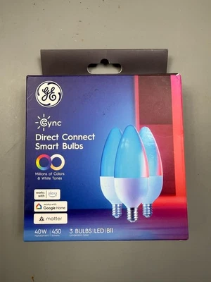 GE CYNC Smart Color Change Bulbs WiFi Compatible w Alexa & Google B11 Candelabra - Image 1 of 2