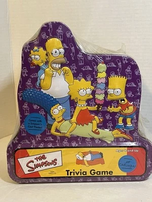 The Simpsons Trivia Game Collectors Tin with Cast Poster 2000 Sealed with tears - Image 1 of 4