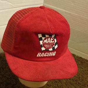 De colección Mac Tools Sombrero de Carreras Gorra de Pana Ventilada Rojo Carrera Bandera Sombrero Hecho en EE. UU. - Imagen 1 de 8