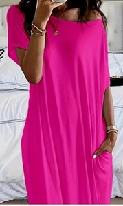 Damen langes rosa Kleid Übergröße-Liege-Schlafanzug, 4X…0317 - Bild 1 von 2