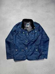 Barbour Pantone Blue Waterprof Check Shade Jacket Womens Size 40 - Picture 1 of 17