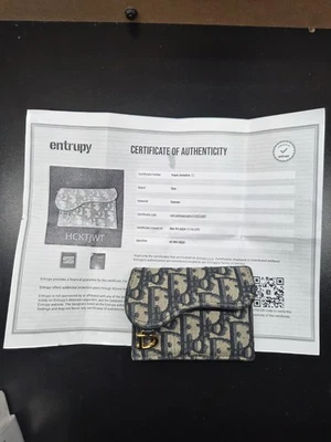 Tarjetero Dior Saddle Bloom azul denim, jacquard oblicuo Foto 1 de 4