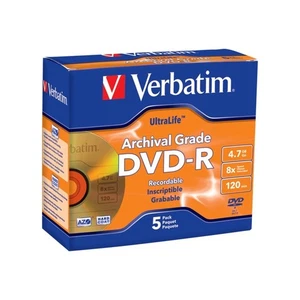 Verbatim Americas Llc 96320 Dvd-R 4.7Gb 16X Ultralife Gold Archival Grade 5Pk - Picture 1 of 1