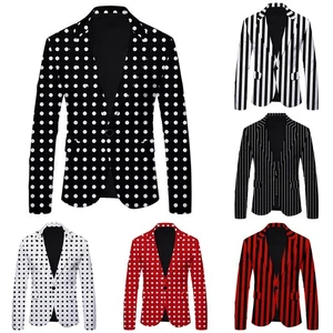 Business Blazer Formal Suit Blazer Long Sleeve Coat Print Pattern New Comfy Hot - Picture 1 of 16