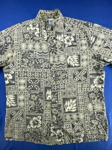 Vintage Rainbow Hawaiian Shirt Men’s X-Large Gray Tropical Made In Hawaii - Picture 1 of 12