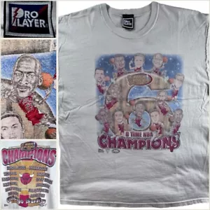 PRO PLAYER Vintage XL Chicago Bulls 6 Time Champs Michael Jordan Caricature Tee - Picture 1 of 24