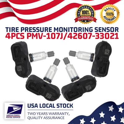 Sensor de presión de neumáticos TPMS programado 4 piezas nuevo OEM PMV-107J para Scion tC iQ xB xD Foto 1 de 4