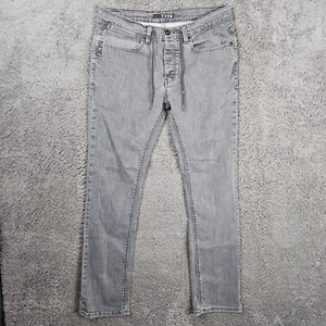 Krew Jeans Herren 34W Grau K Slim Denim Skate Freizeitschuh Spitze Gürtel Button Fly - Bild 1 von 13