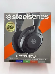 SteelSeries Arctis Nova 1 Black Wired Gaming Headset Open Box Retractable Mic - Photo 1/7
