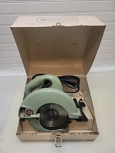 Vintage Carpentry ROCKWELL 75 Type 5 Circular Saw 7 1/4" With Metal Case- Works - Picture 1 of 15