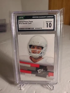 2014 Press Pass #10 Derek Carr CGC 10 - Picture 1 of 3