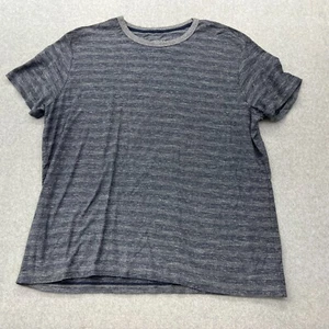 Merona Shirt Mens XXL Blue Grey Striped Short Sleeve T Shirt Cotton Blend - Picture 1 of 9