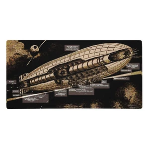 Gaming Mouse Pad Steampunk Airship Sci Fi X-Large Non-Slip Rubber Mousepad - Picture 1 of 25
