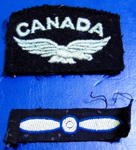 Insignias de pájaro de hombro y hélice vintage CANADÁ RCAF SEGUNDA GUERRA MUNDIAL - Imagen 1 de 2