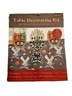 Kit de decoración de mesa de cumpleaños fiesta medieval 7 piezas + caballero confeti Harry Potter Foto 1 de 4