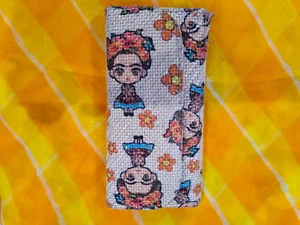 Frida Kahlo Mexican Knit Tri-Fold Wallet Traditional Artesanal Folkloric - Picture 1 of 5