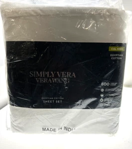 Simply Vera Wang King Egyptian Cotton 800 Thread Count Sheet Set Whisper White - Picture 1 of 3