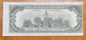 1985 ERROR $100 FEDERAL RESERVE NOTE MIS CUT BACK OFF CENTER CIRCULATED SERIES B - Picture 1 of 3