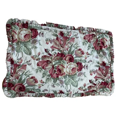 Ethan Allen Custom Made Vintage Cushion Pillow Case Floral Size 19”x30” 1pc - Image 1 of 4
