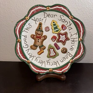 Fitz and Floyd Gingerbread Cookies Plate Christmas Holiday 10” Round Dish - Picture 1 of 5