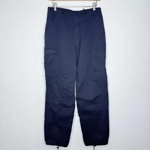 Pantaloni Brandy Melville Kim Cargo blu scuro blu navy Y2K taglia unica elastico in corda regolabile - Foto 1 di 9