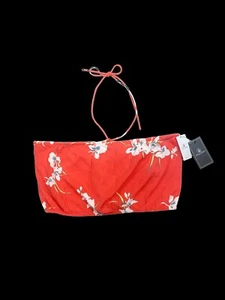 Volcom Orange Floral “Retro Resort” Halter Cropped Top Size Large NWT - Picture 1 of 8