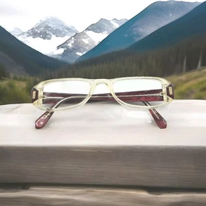 MARCOLIN ULTRA HALF (1077)389 MARCHON EYEGLASSES FRAME ITALY CLEAR/BURGUNDY $280 - Picture 1 of 7
