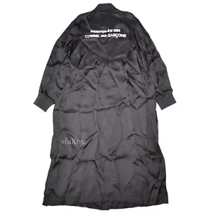 NWT Comme Des Garcons Black CDG Logo S/S 1986 Long Satin Staff Coat L AUTHENTIC - Picture 1 of 13
