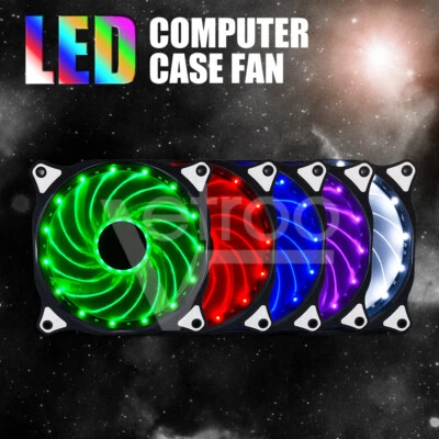 Vetroo 15LED Computer PC Fans Airflow Performance Case Fan Cooling Kits 3 / 4Pin - Image 1 of 4