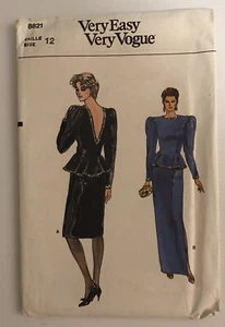 Vogue 8821 Vintage 80s Sewing Pattern Top and Skirt Size: 12 - Picture 1 of 9