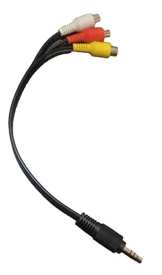 Adapter Cable Stereo MALE to 3 RCA FEMALE L/R Audio & Video 3.5mm TRRS - Image 1 of 4