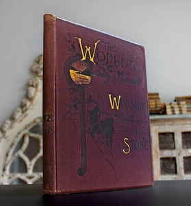 Rare Antique Old Book World Temples Churches Cathedrals Mosques 1879 Illustrated - Imagen 1 de 23