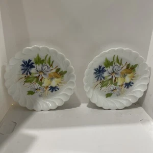 Haviland Limoges, France, 4.5" Butter Dish/Trinket Bowl, Daisy & Yellow Dogwood - Picture 1 of 7