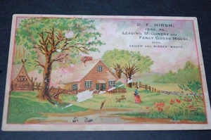 VICTORIAN TRADE CARD, D.F. HIRSH, YORK, PA., FÜHRENDE MÜHLE & AUSGEFALLENE WARE HOU - Bild 1 von 5